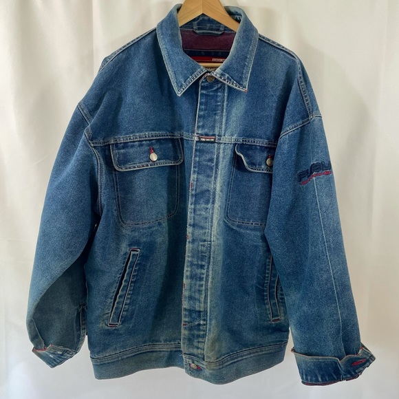 Vintage Jackets & Blazers - Vintage FUBU Y2K Well Worn Oversized Denim Jacket